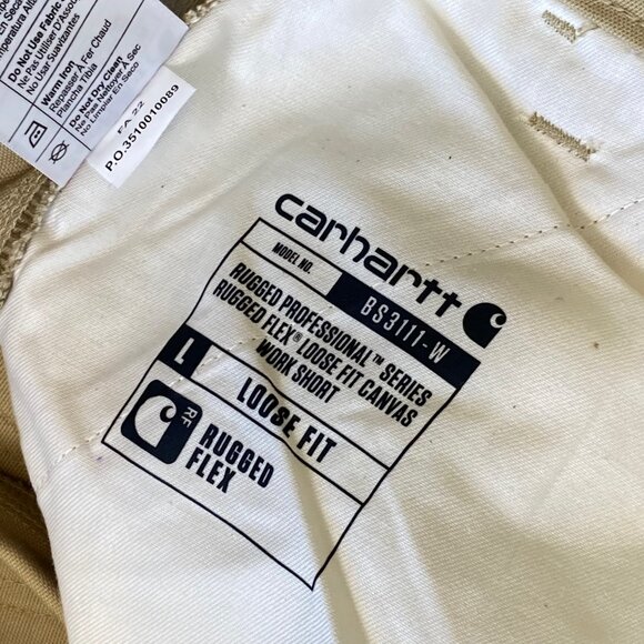Carhartt Rugged Flex Loose Fit Canvas Work Shorts Women's 6 Dark Khaki NWT - Picture 4 of 8
